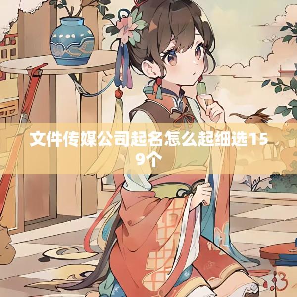 文件传媒公司起名怎么起细选159个