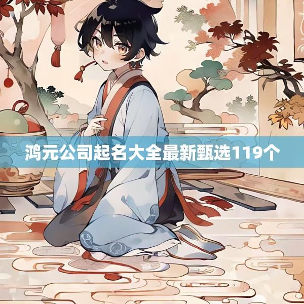 鸿元公司起名大全最新甄选119个