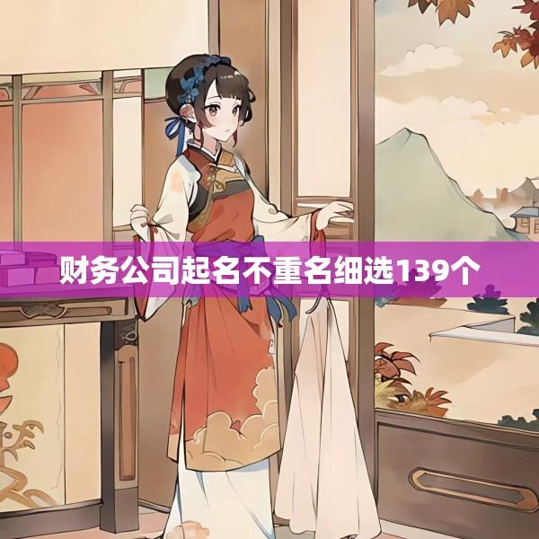 财务公司起名不重名细选139个