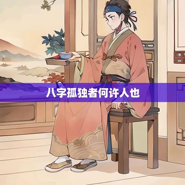 八字孤独者何许人也