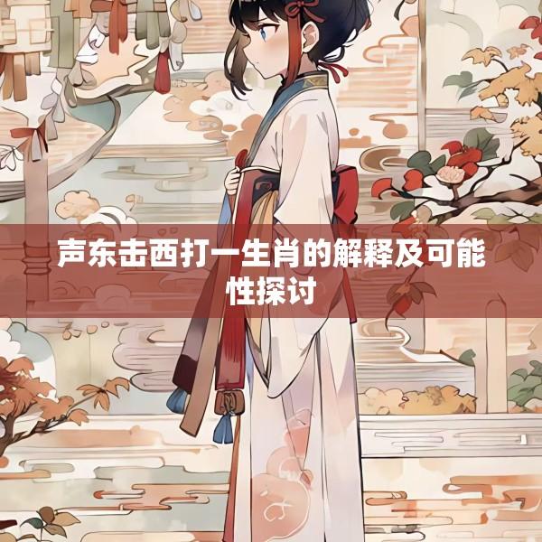 声东击西打一生肖的解释及可能性探讨