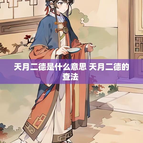 天月二德是什么意思 天月二德的查法 
