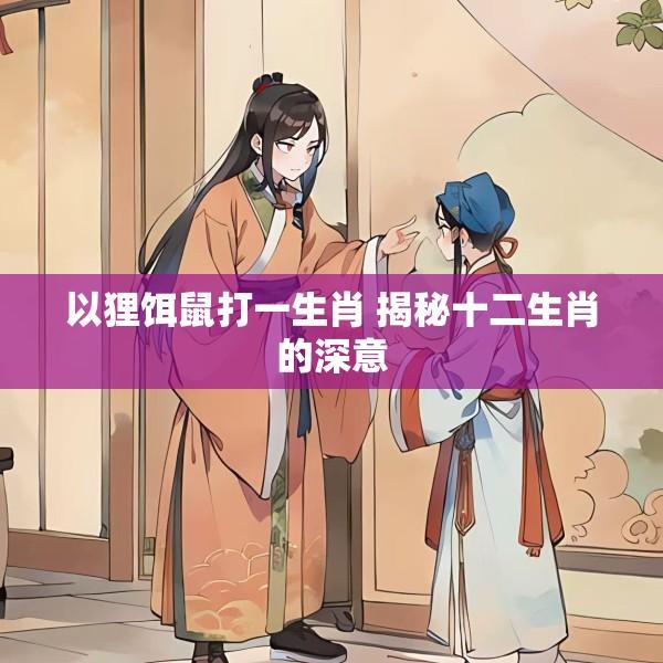 以狸饵鼠打一生肖 揭秘十二生肖的深意