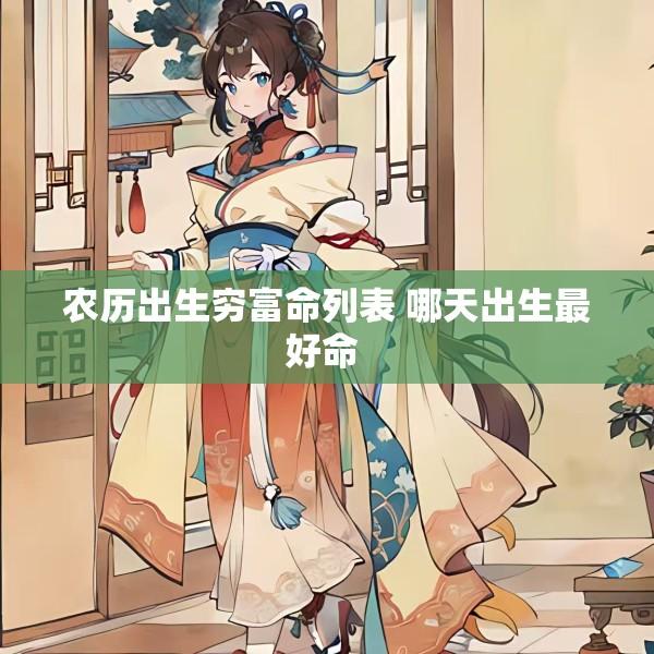 农历出生穷富命列表 哪天出生最好命 