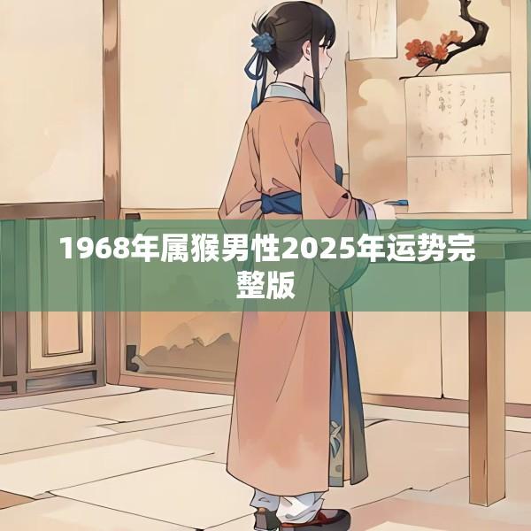 1968年属猴男性2025年运势完整版