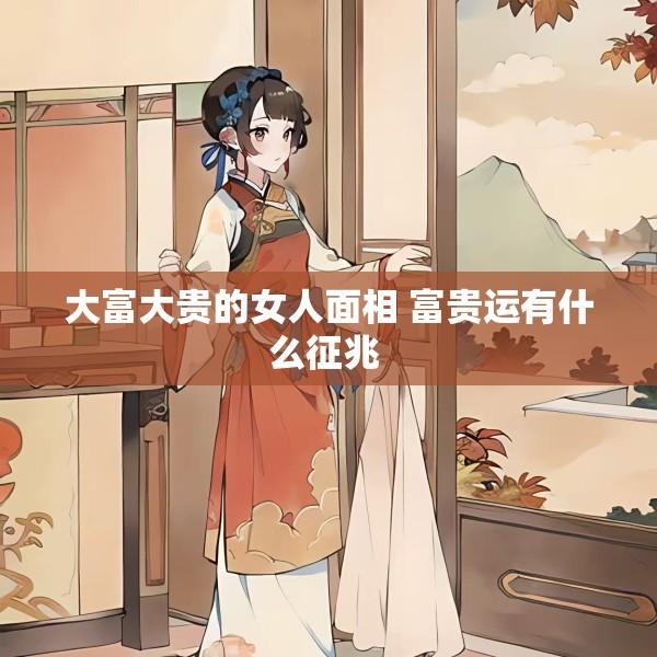 大富大贵的女人面相 富贵运有什么征兆 