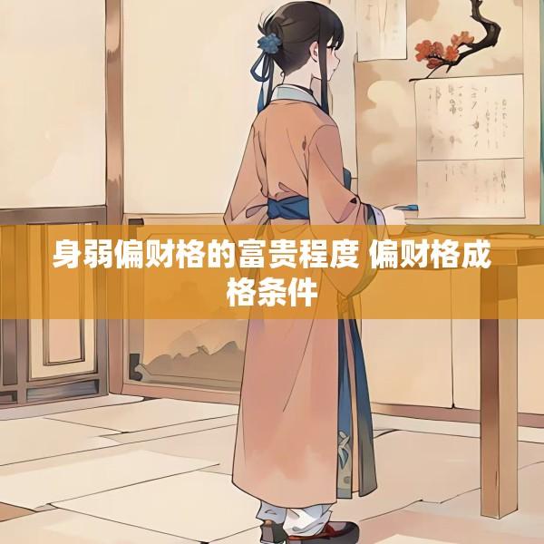 身弱偏财格的富贵程度 偏财格成格条件