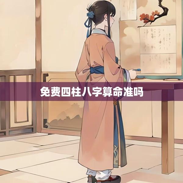 免费四柱八字算命准吗